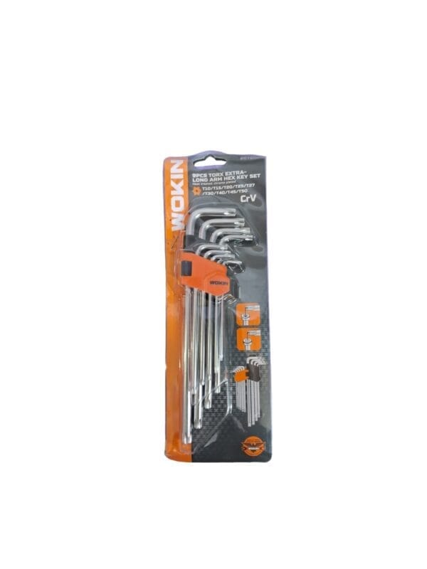 WOKIN 9PCS EXTRA LONG ARM HEX KEY SET 207909