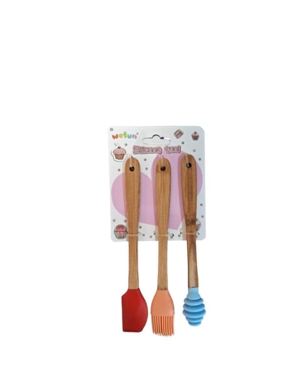 RUBBER BRUSH SET 3 IN1 WOOD HANDLE