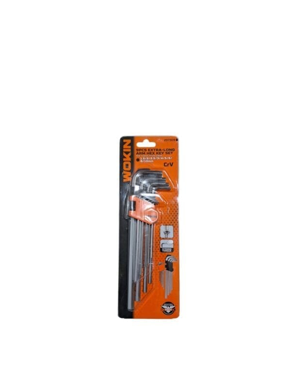 WOKIN 9PCS EXTRA LONG ARM HEX KEY SET 207309